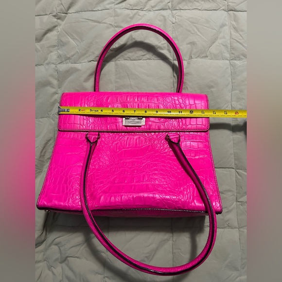 Kate Spade Sinclair Orchard Valley Pink Sapphire Crocodile Embossed Leather Bag - Picture 11 of 13